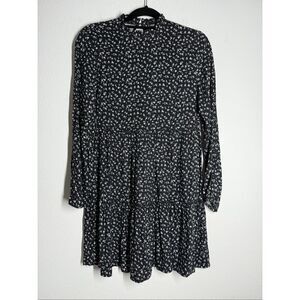 FB Sister Women’s Bohemian Floral Print Babydoll Mini Dress Long Sleeve Sz XS